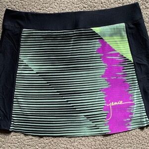 Jamie Sadock Signed Abstract Crinkle Black Skort Size M
